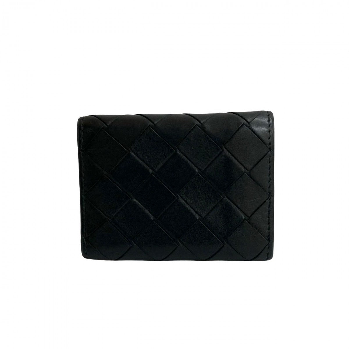 BOTTEGAVENETA Tri-fold wallet leather black INTRECCIATO Women