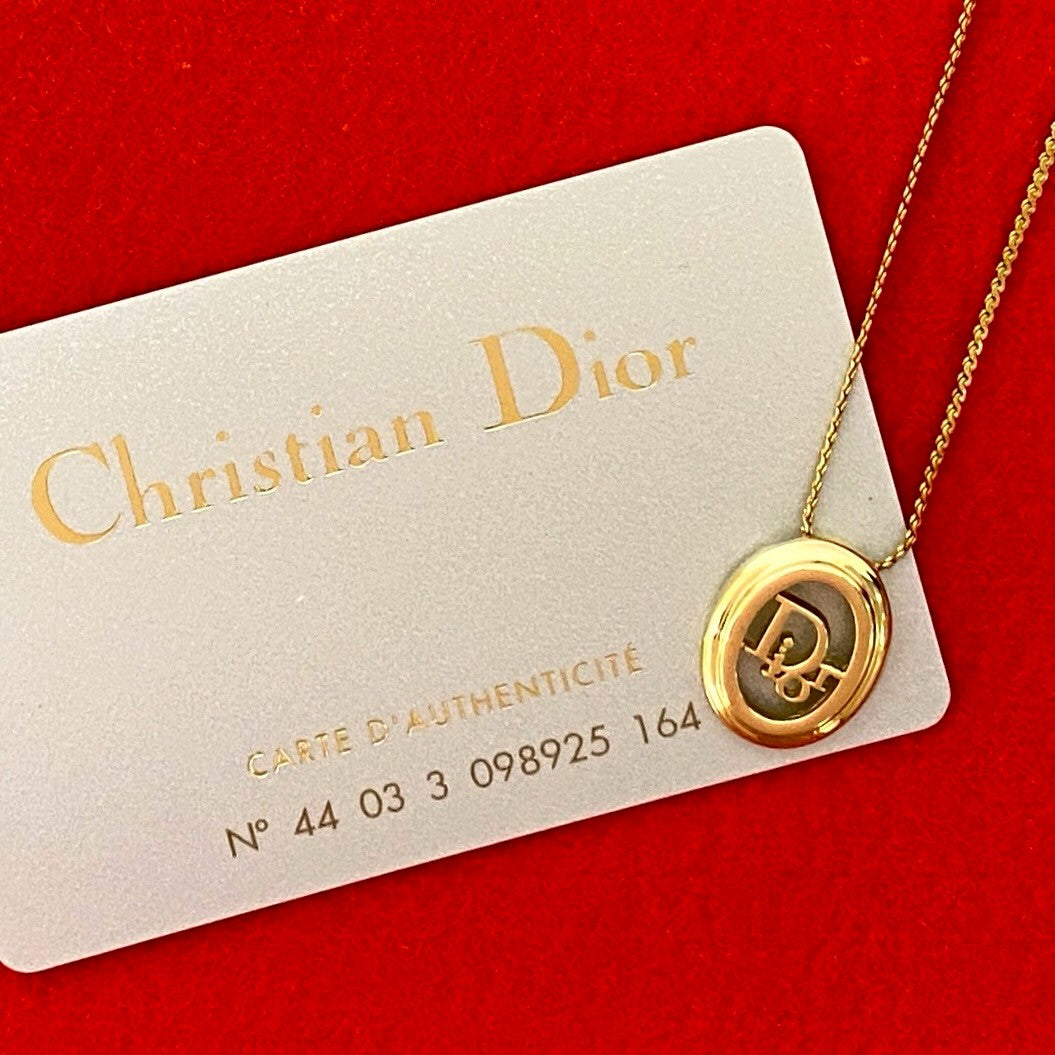 Dior Necklace Gold Plated gold logo Women