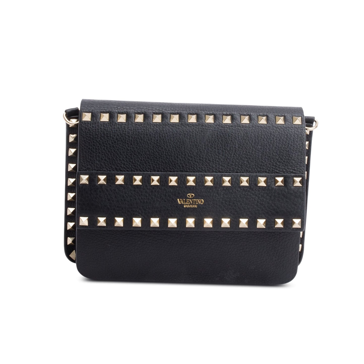 Valentino Garavani Black Small Leather Rockstud Bag