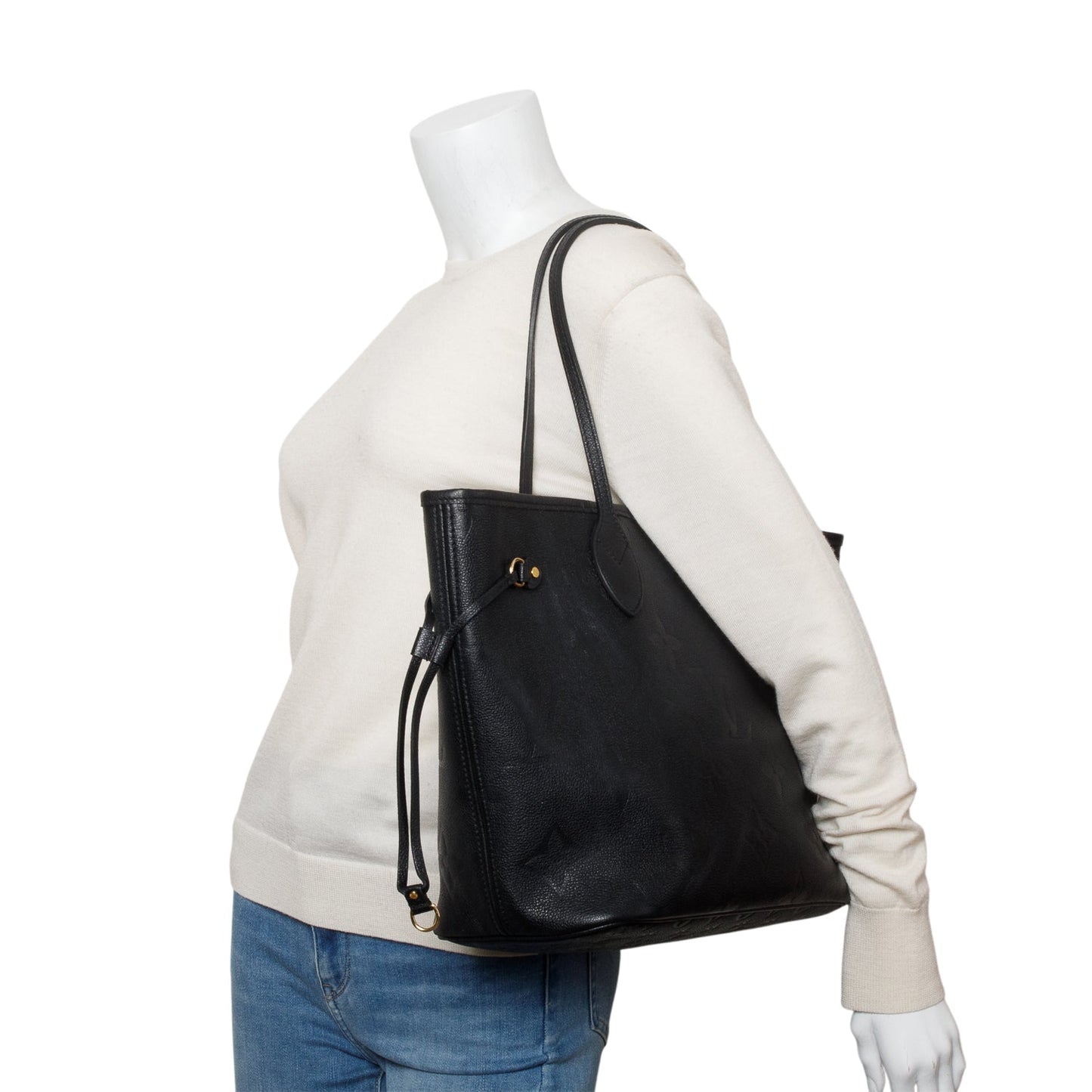 Louis Vuitton Black Monogram Empreinte Leather Neverfull MM
