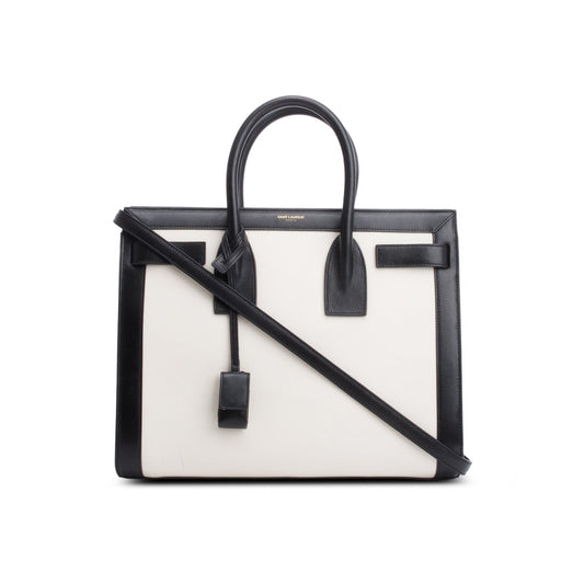 Saint Laurent Calfskin Bi-Color Small Sac De Jour