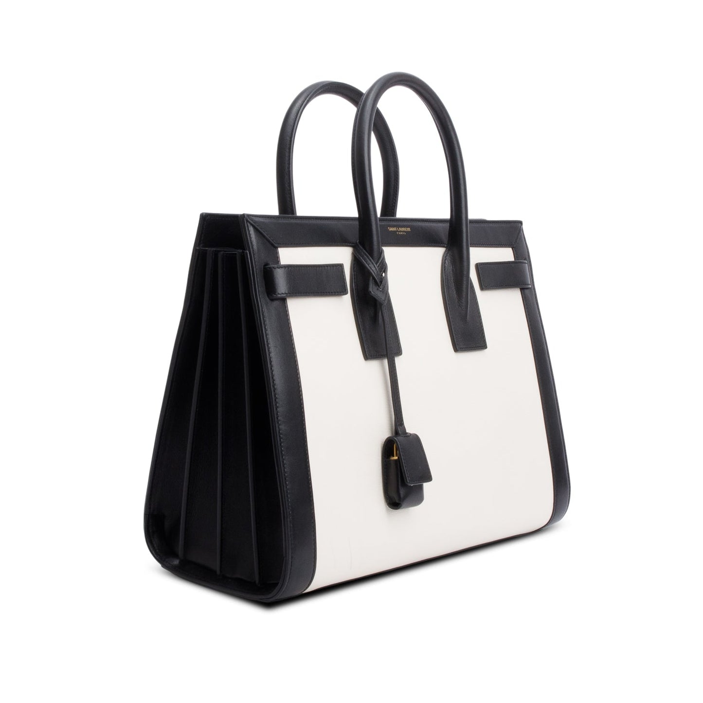 Saint Laurent Calfskin Bi-Color Small Sac De Jour