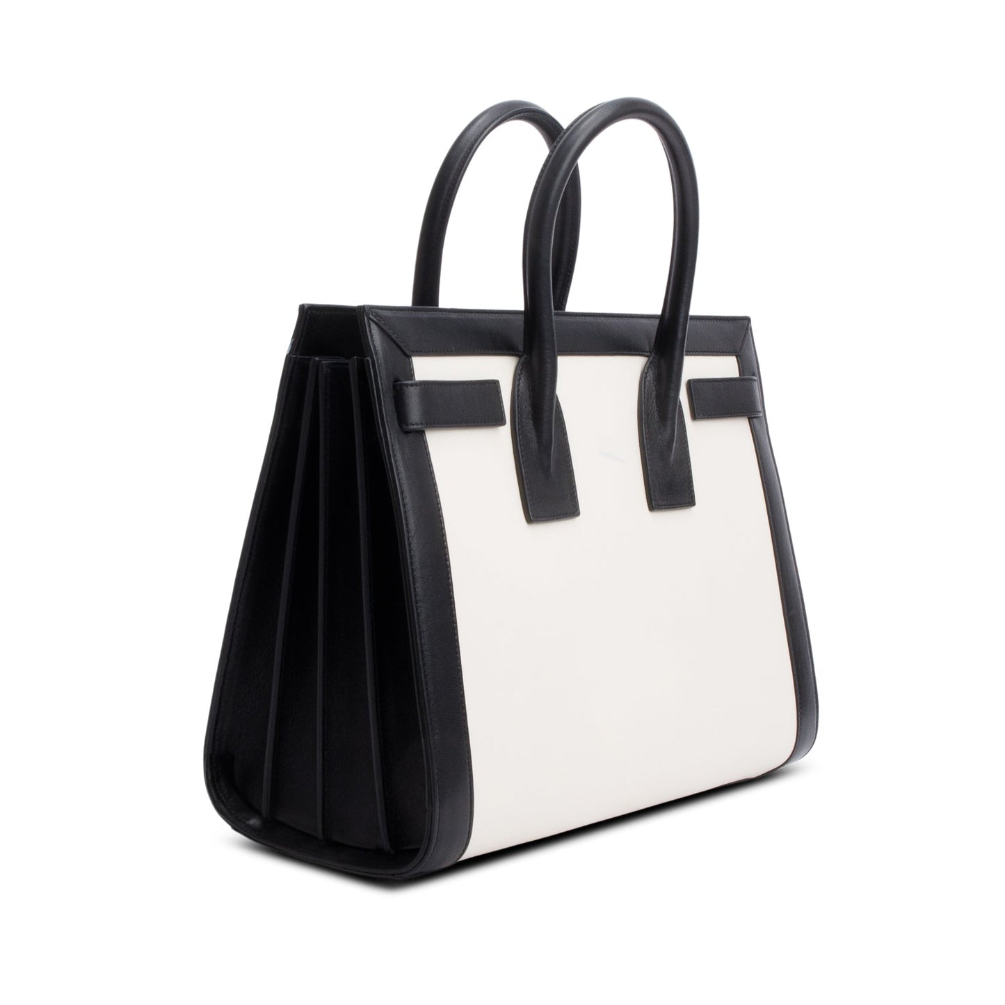 Saint Laurent Calfskin Bi-Color Small Sac De Jour
