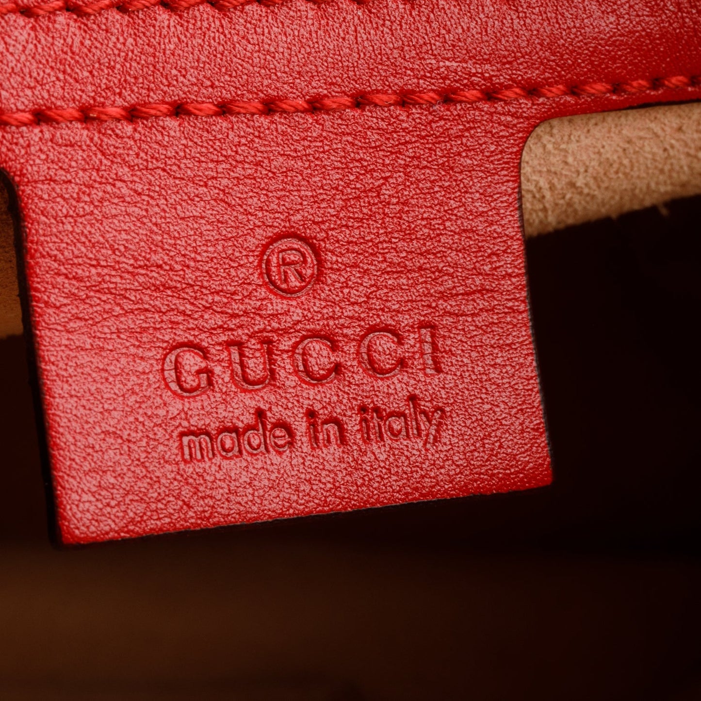 Gucci Red Calfskin Medium GG Marmont Chain Shoulder Bag
