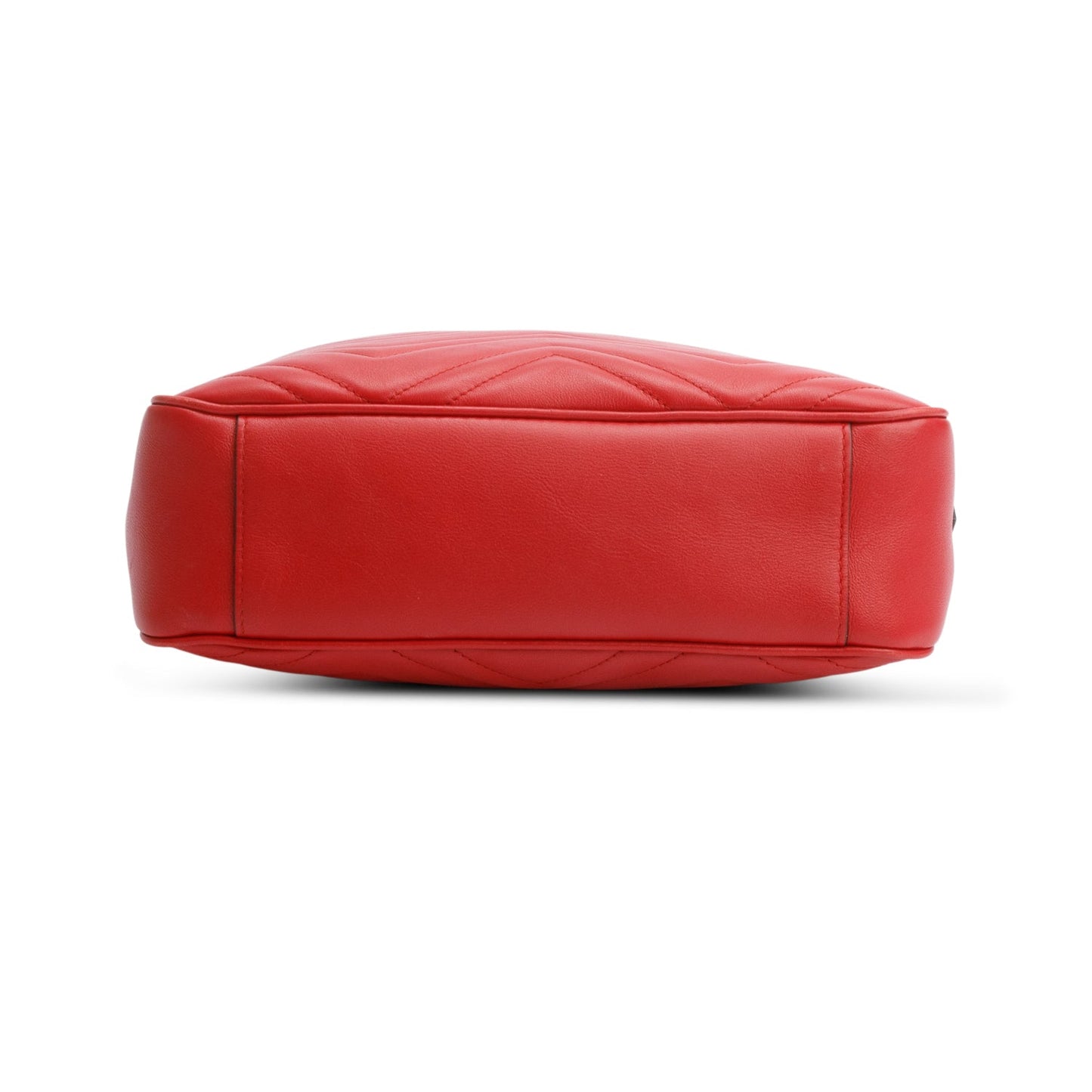 Gucci Red Calfskin Medium GG Marmont Chain Shoulder Bag