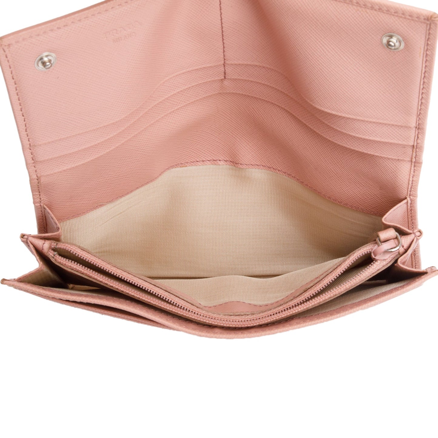 Prada Pink Saffiano Leather Continental Wallet