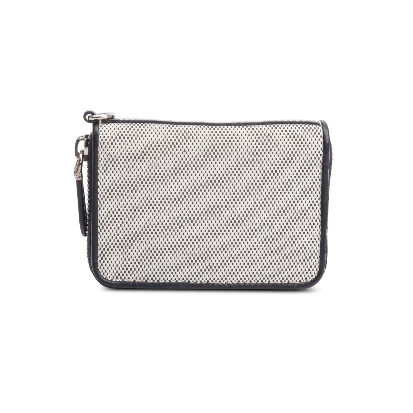 Burberry Canvas & Black Leather Zip Wallet