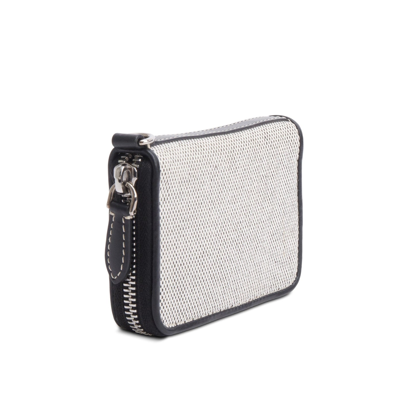 Burberry Canvas & Black Leather Zip Wallet