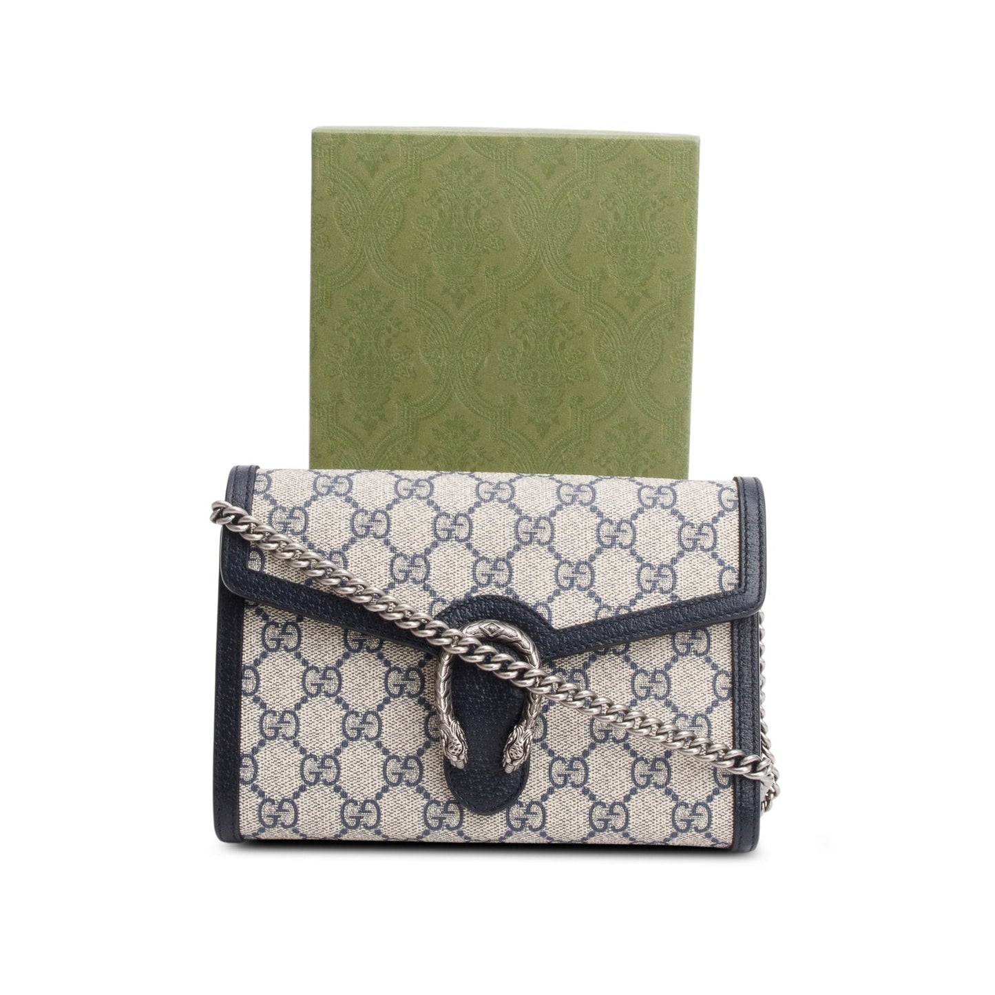 Gucci Beige/Blue Dionysus GG Supreme Wallet on Chain