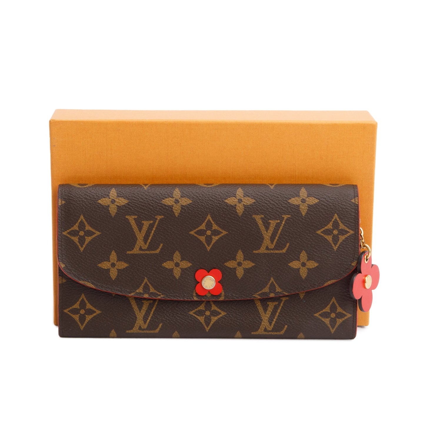 Louis Vuitton Monogram & Fuchsia Bloom Flower Emilie Wallet