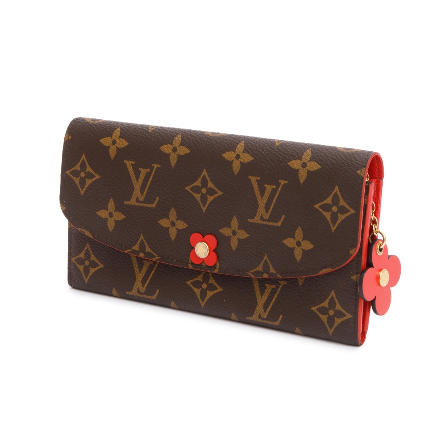 Louis Vuitton Monogram & Fuchsia Bloom Flower Emilie Wallet