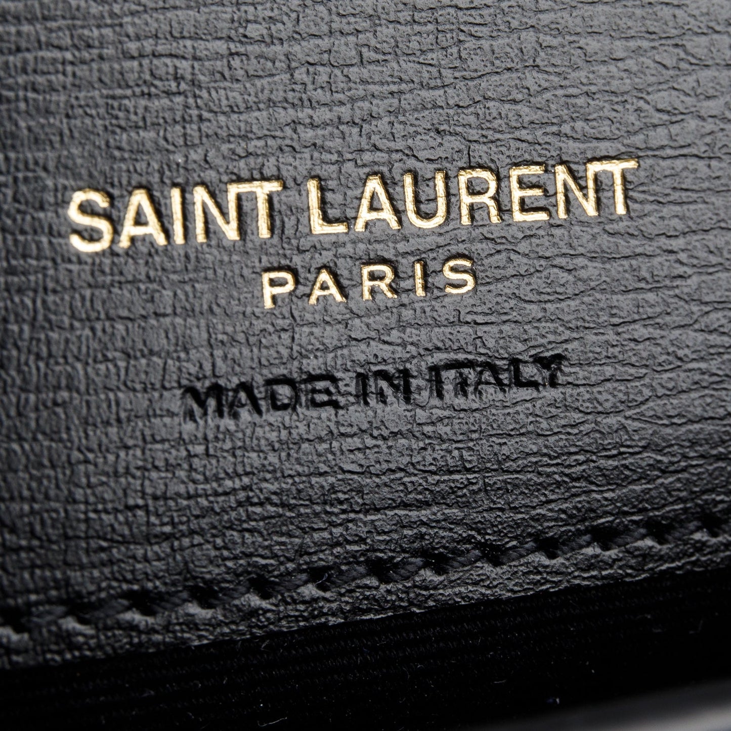 Saint Laurent Black Smooth Calfskin Leather Cassandre Phone Holder