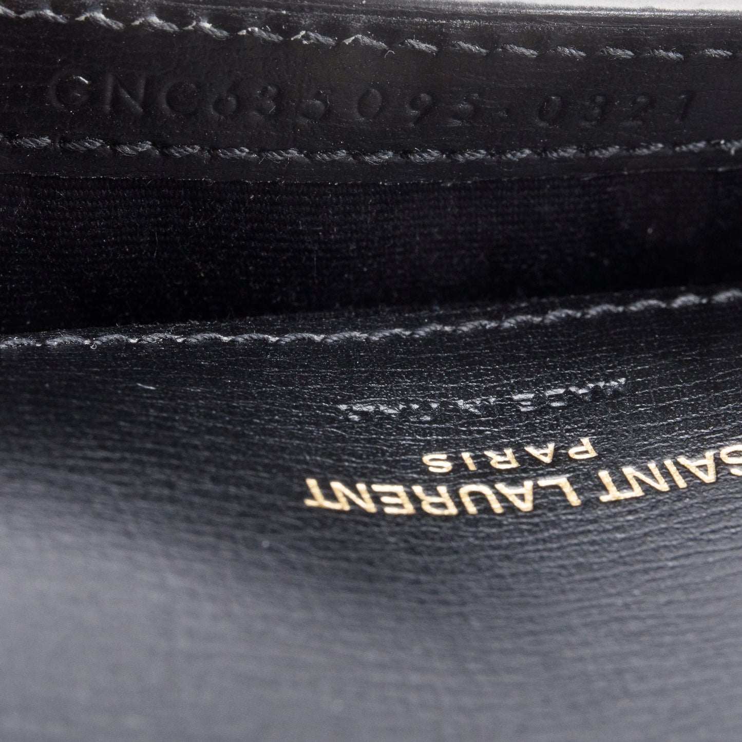 Saint Laurent Black Smooth Calfskin Leather Cassandre Phone Holder