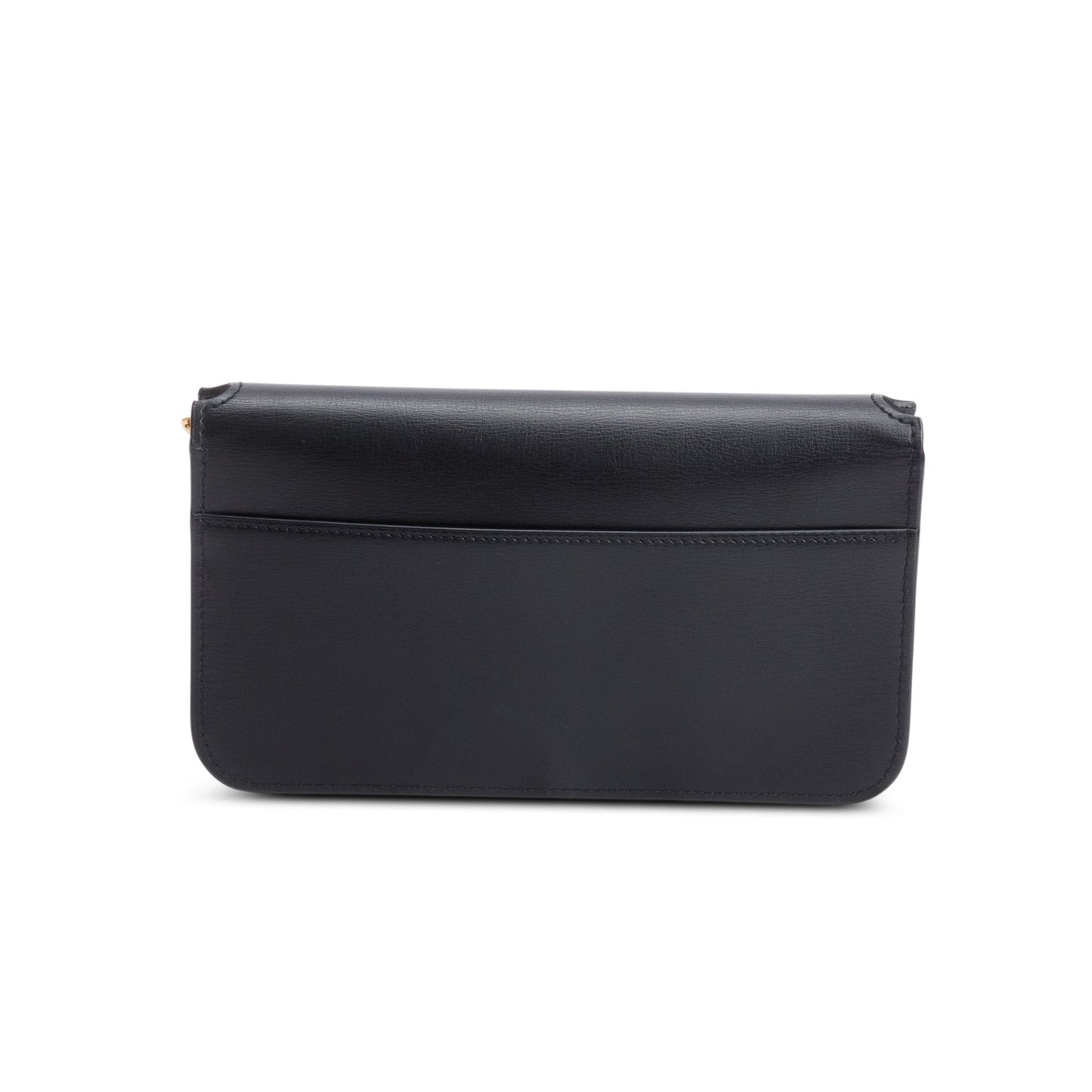 Saint Laurent Black Smooth Calfskin Leather Cassandre Phone Holder
