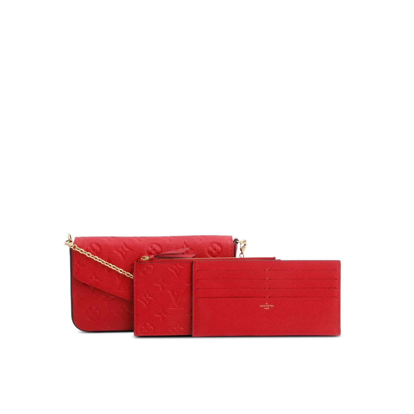 Louis Vuitton Red Monogram Empreinte Leather Felicie Pochette