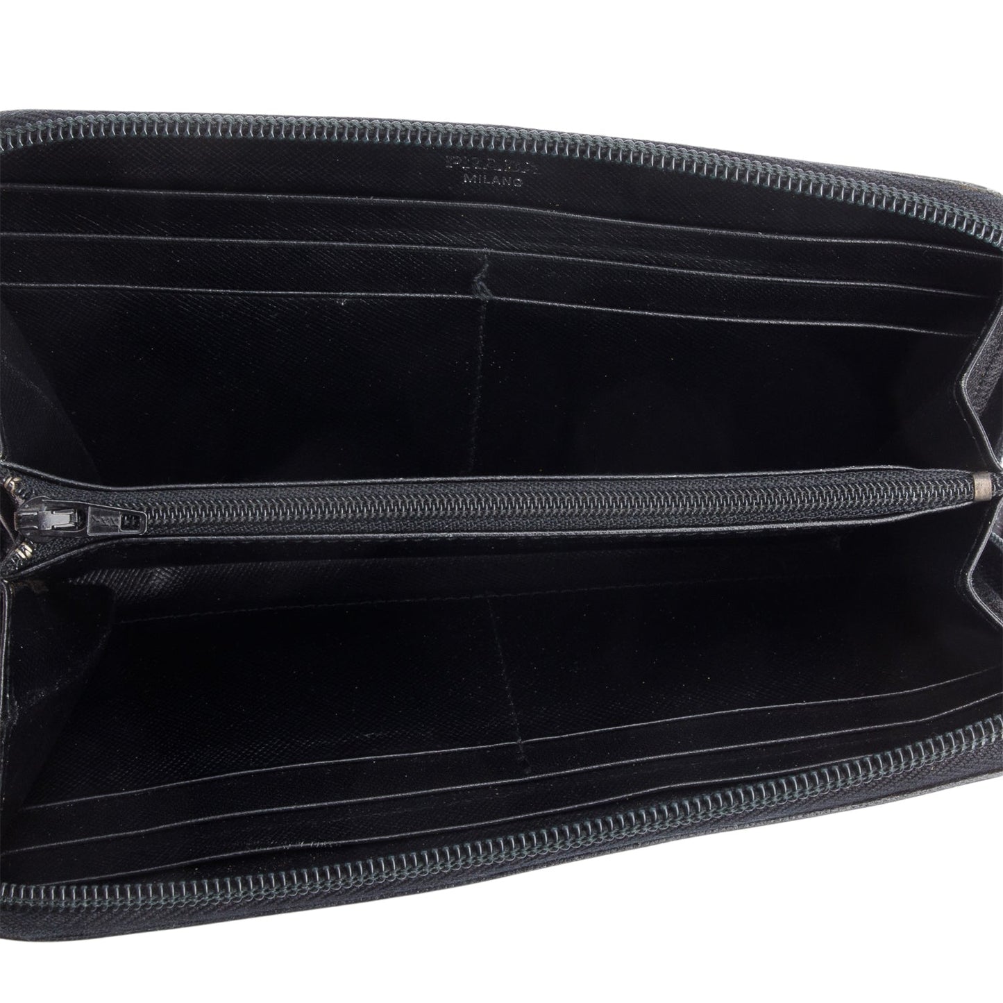 Prada Black Large Saffiano Leather Wallet