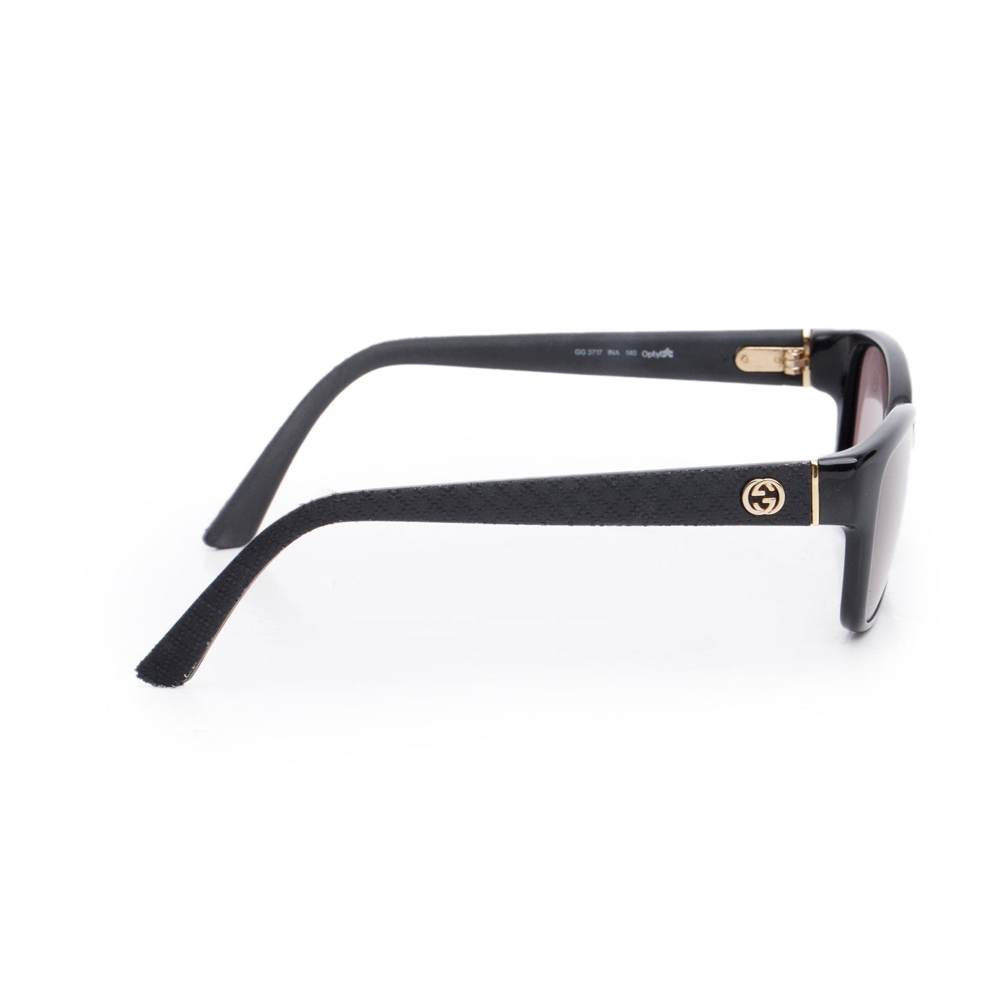 Gucci GG3717 Black Havana Optyl Interlocking G Square Sunglasses