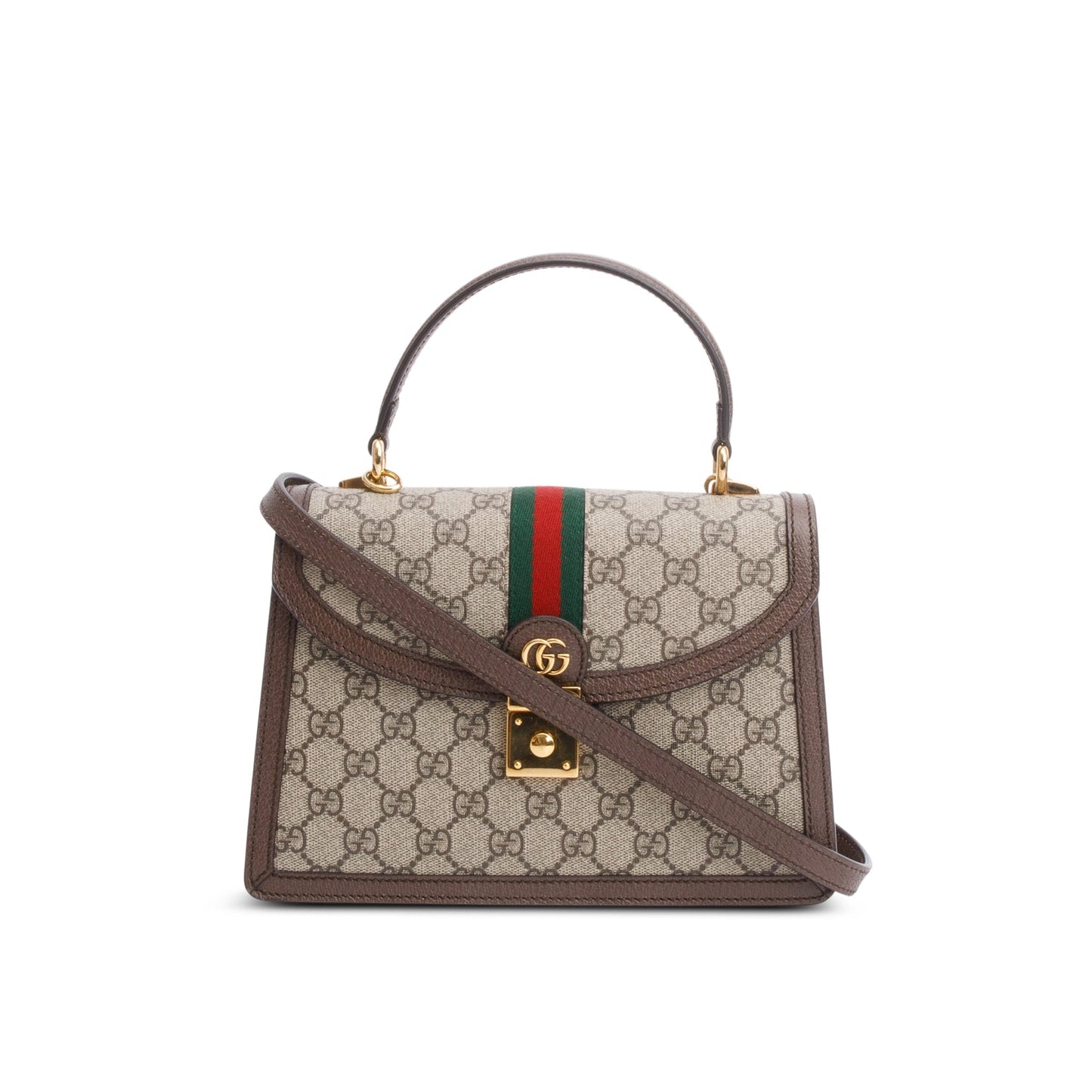 Gucci 2022 GG Supreme Ophidia Medium Top Handle Bag