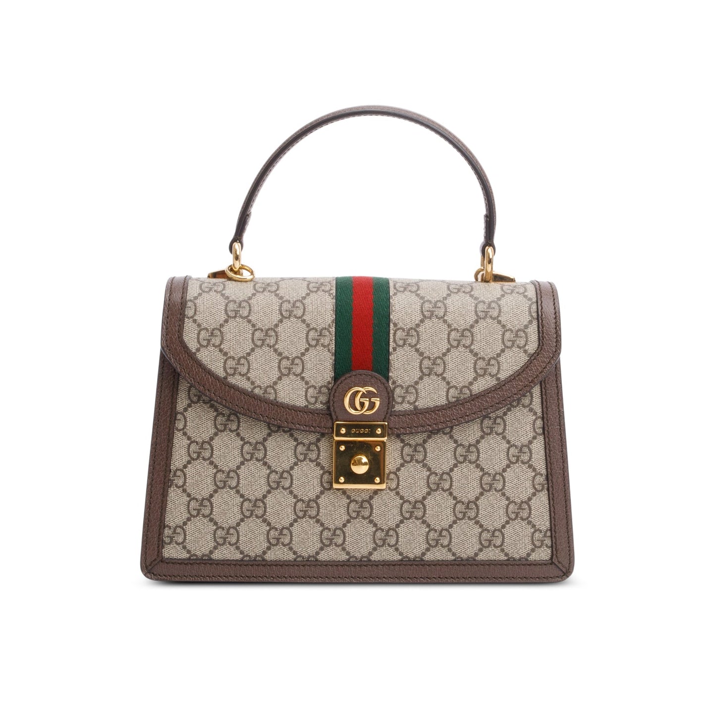 Gucci 2022 GG Supreme Ophidia Medium Top Handle Bag