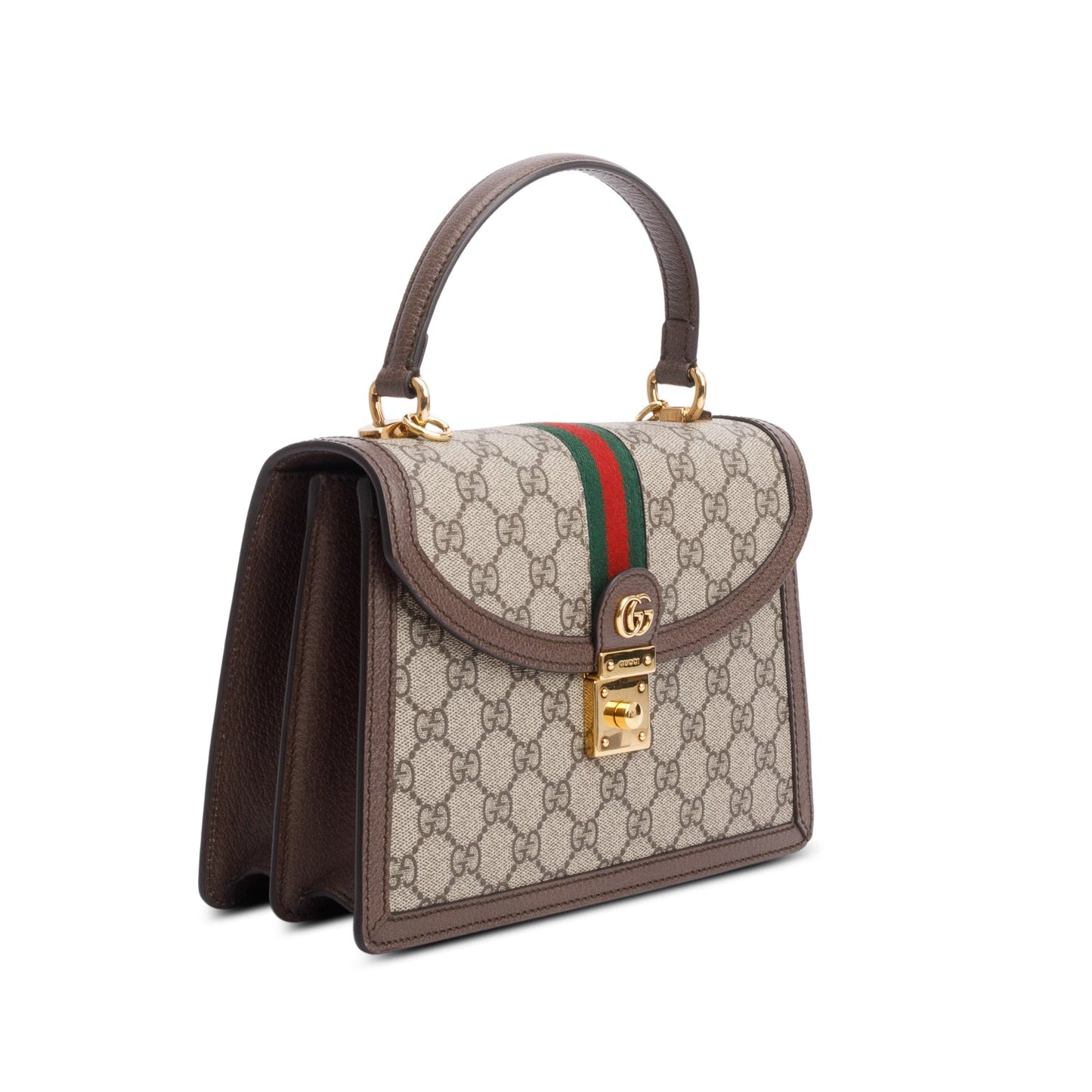 Gucci 2022 GG Supreme Ophidia Medium Top Handle Bag