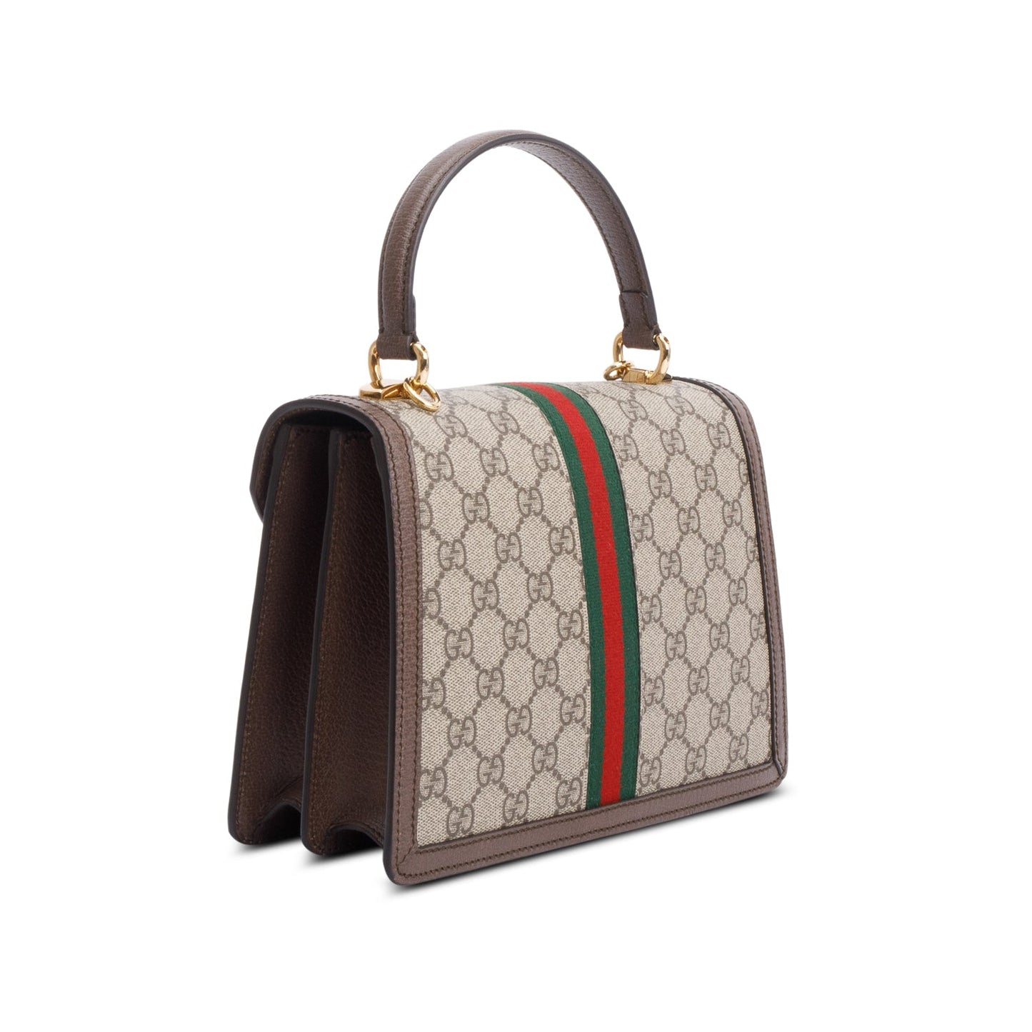 Gucci 2022 GG Supreme Ophidia Medium Top Handle Bag