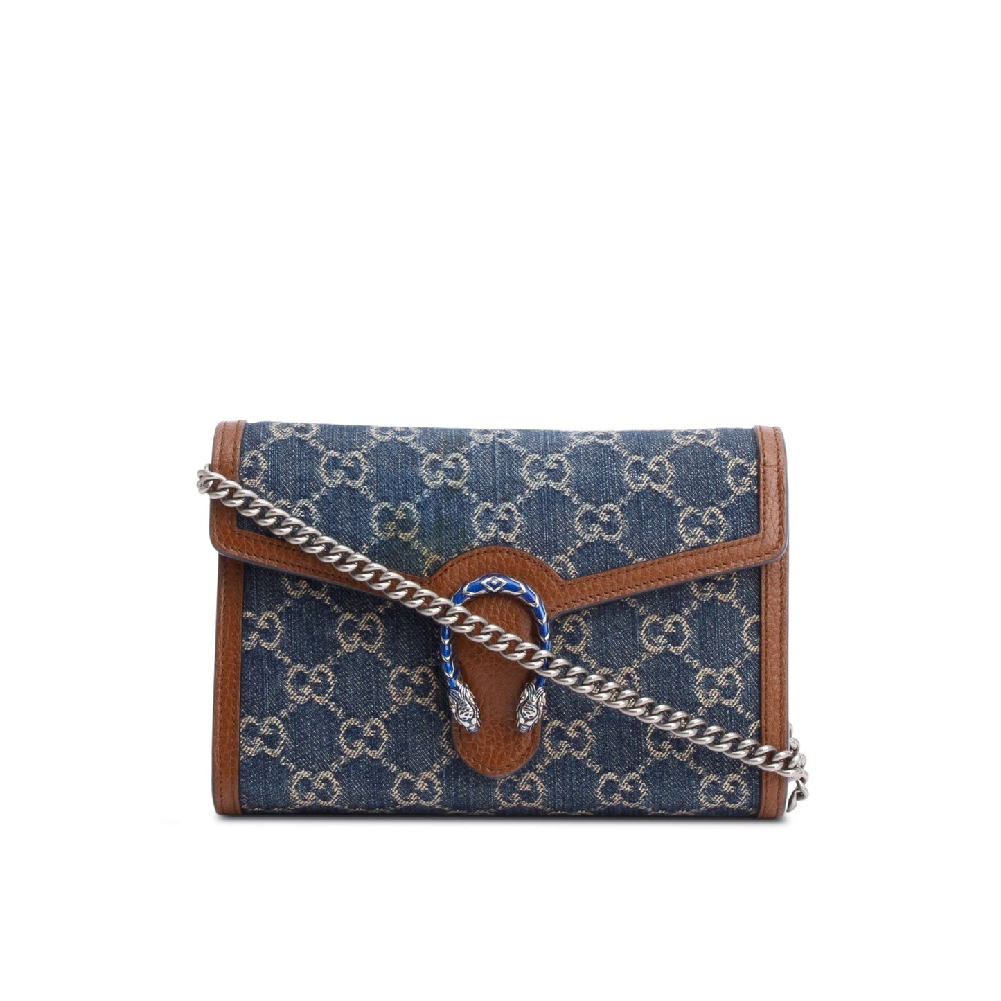 Gucci Blue GG Denim Mini Dionysus Wallet on Chain