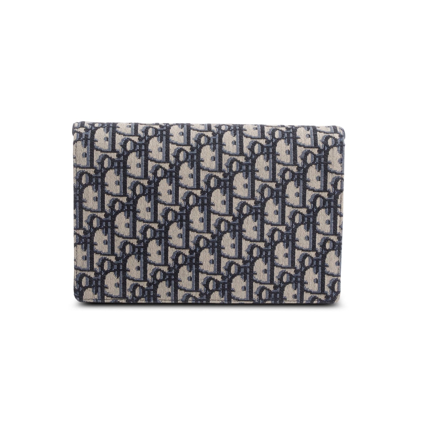Christian Dior 2021 Blue Oblique Medium Saddle Pouch with Chain