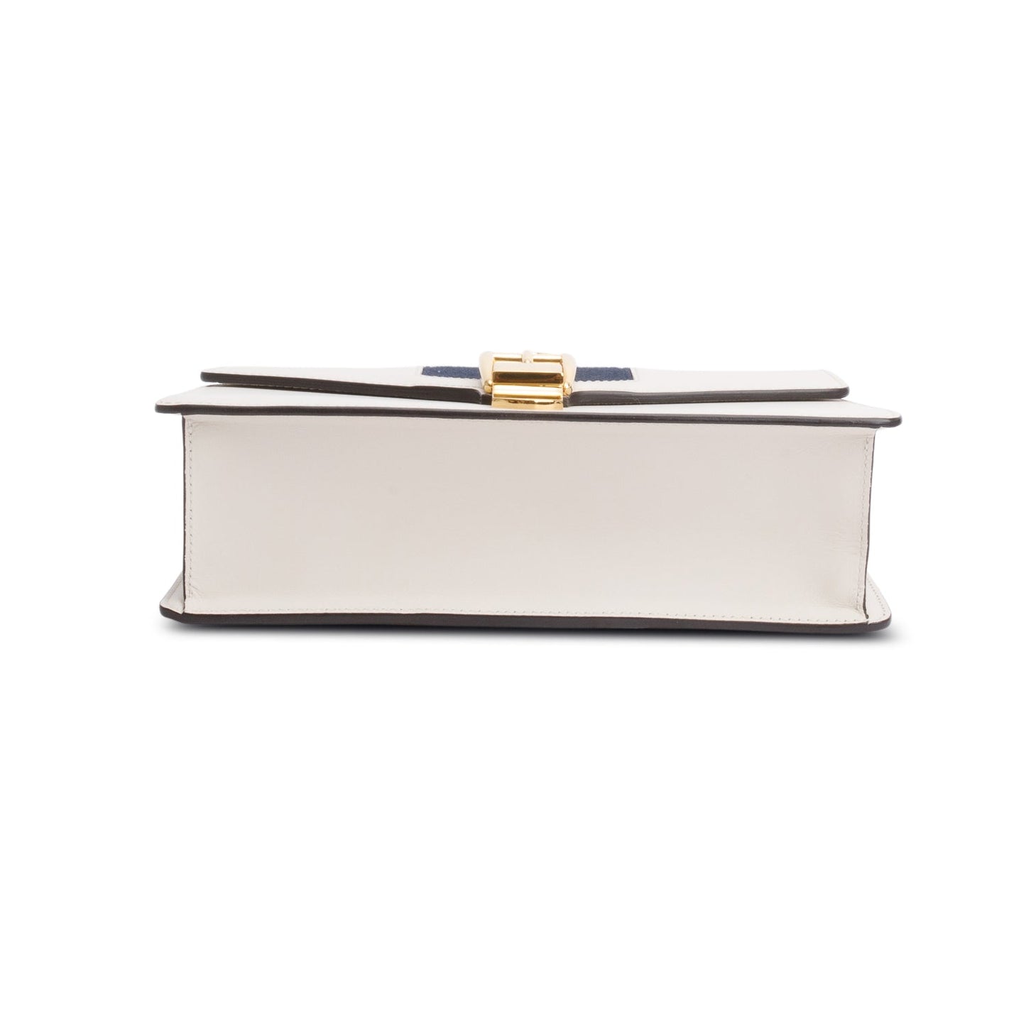 Gucci White Calfskin Leather Small Sylvie Shoulder Bag