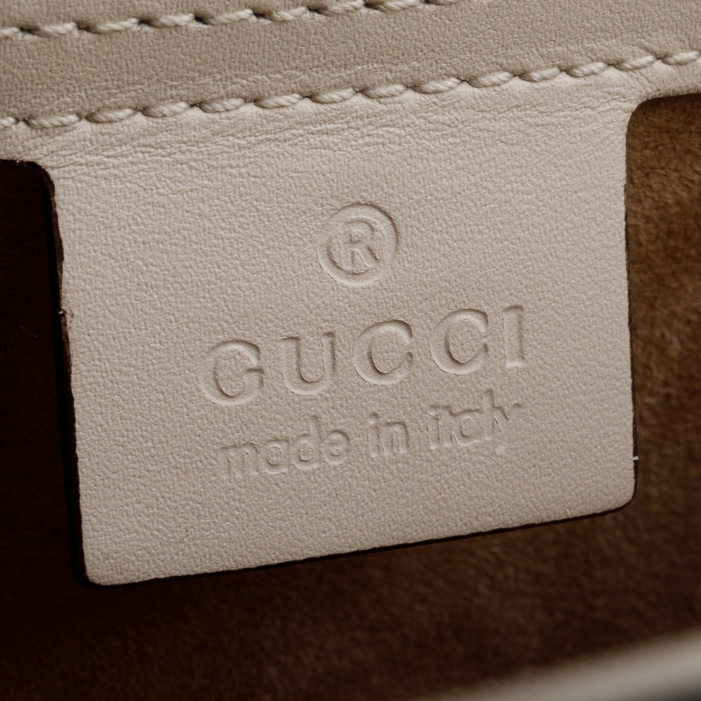 Gucci White Calfskin Leather Small Sylvie Shoulder Bag