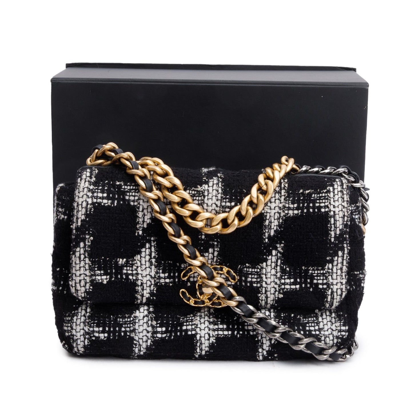 Chanel 2020 Tweed Quilted Medium 19 Flap Bag