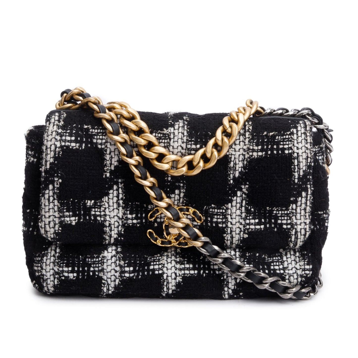 Chanel 2020 Tweed Quilted Medium 19 Flap Bag