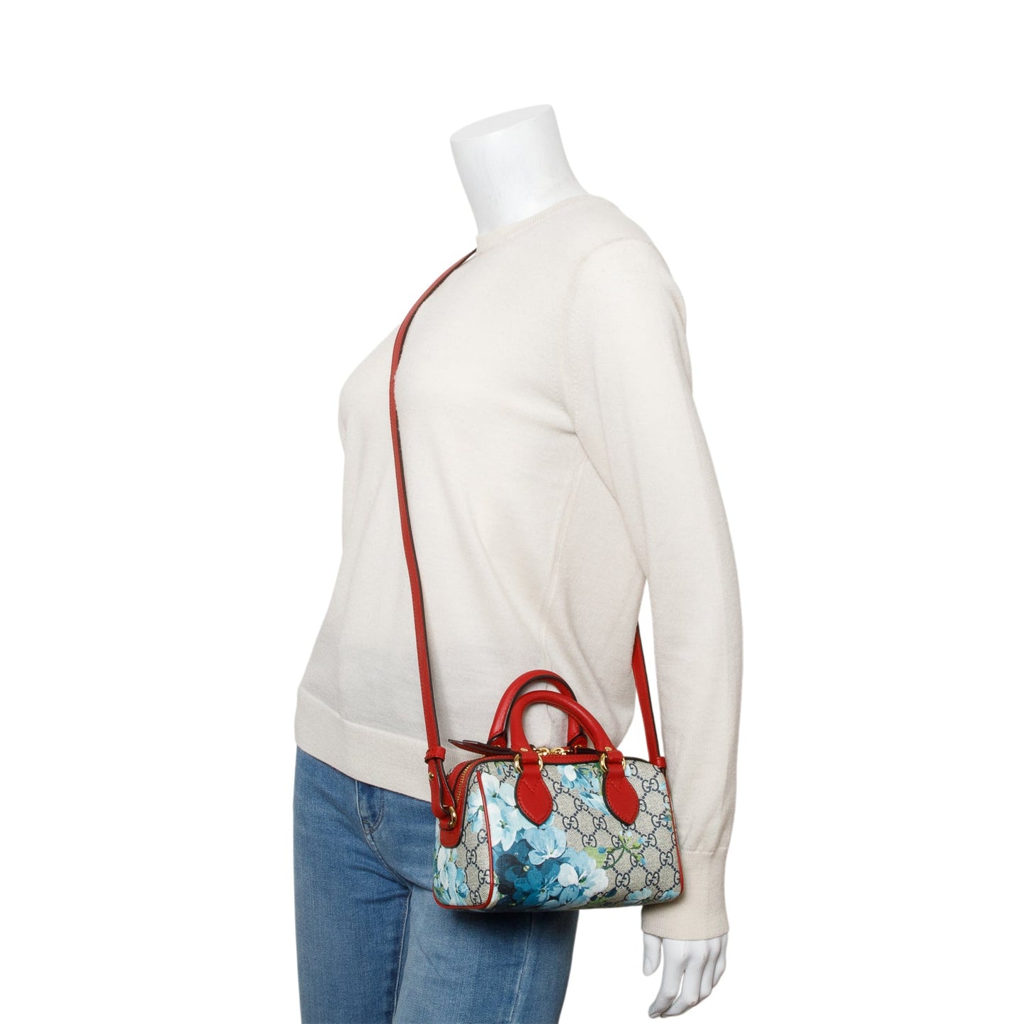 Gucci GG Supreme Monogram Blooms Nano Boston Bag