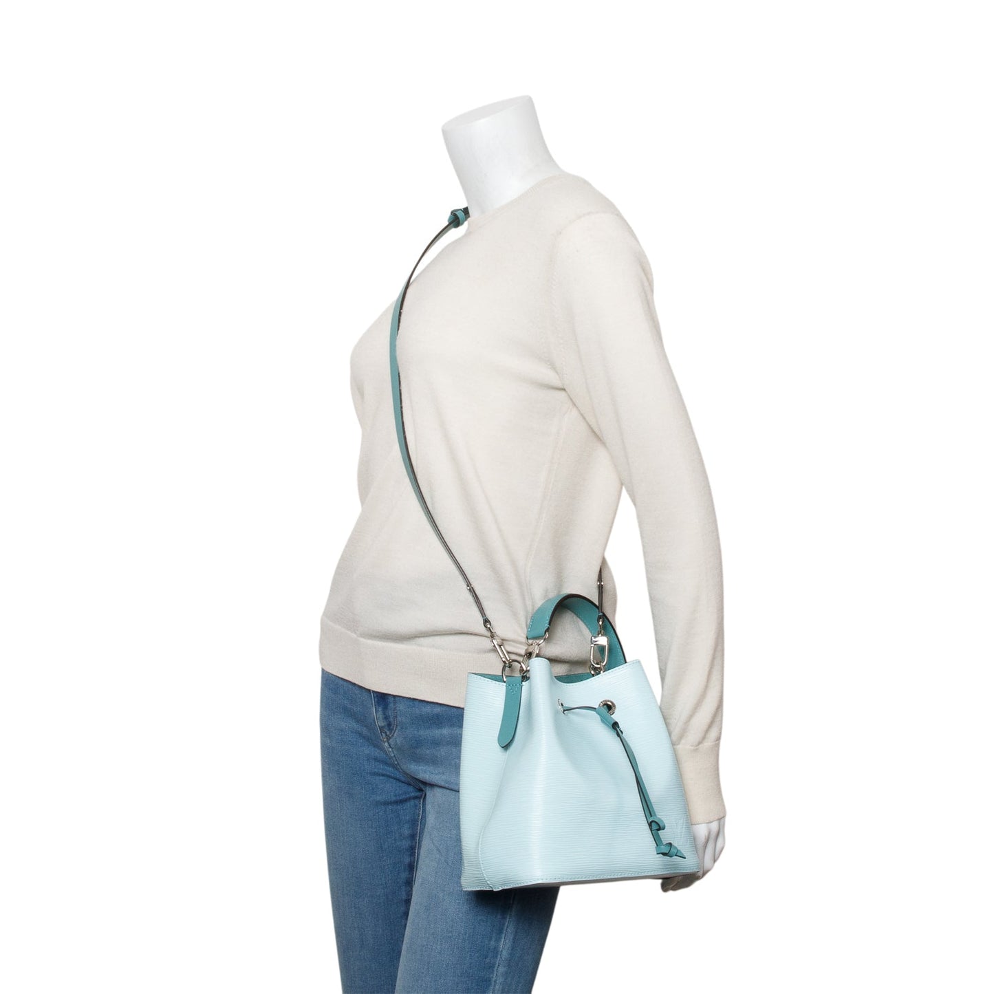 Louis Vuitton Blue Epi Leather Noe BB Bucket Bag