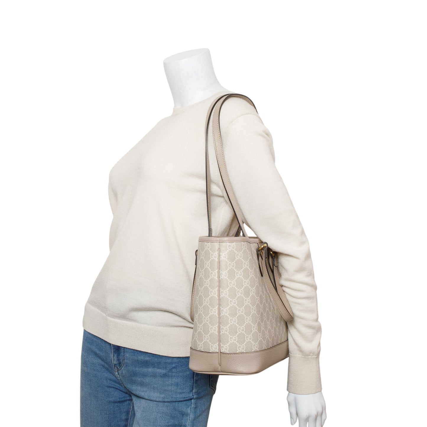 Gucci 2024 Beige Supreme Monogram Small Ophidia Tote