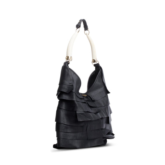 Saint Laurent Black Leather Large St. Tropez Tote