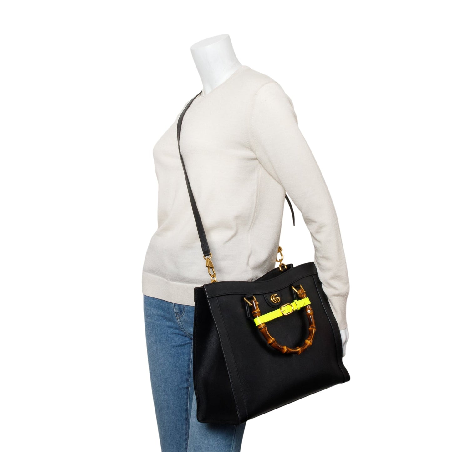Gucci Black Calfskin Large Diana Tote