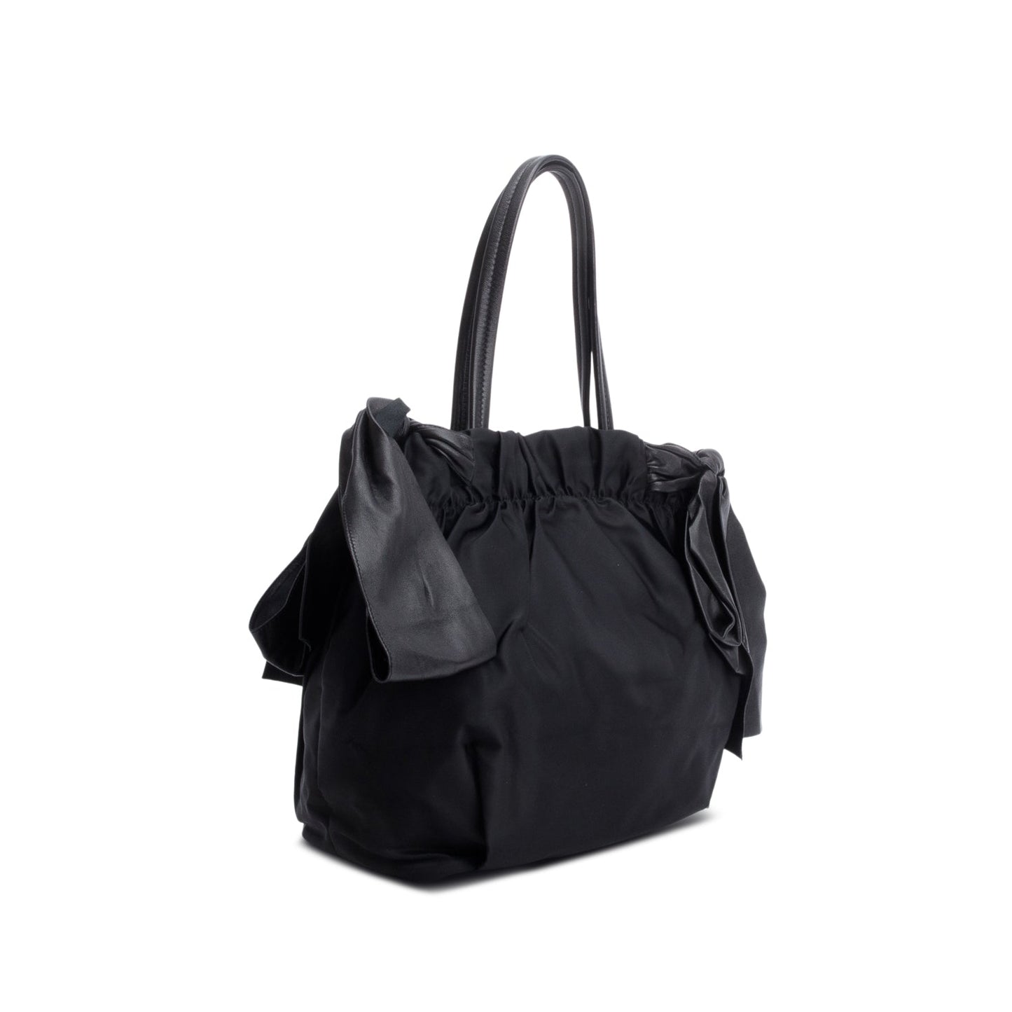 Prada Black Tessuto Bow Nylon Tote Bag