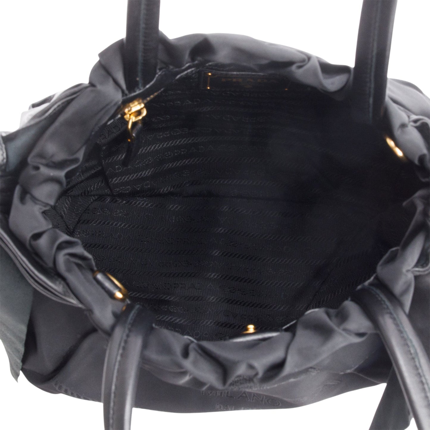 Prada Black Tessuto Bow Nylon Tote Bag
