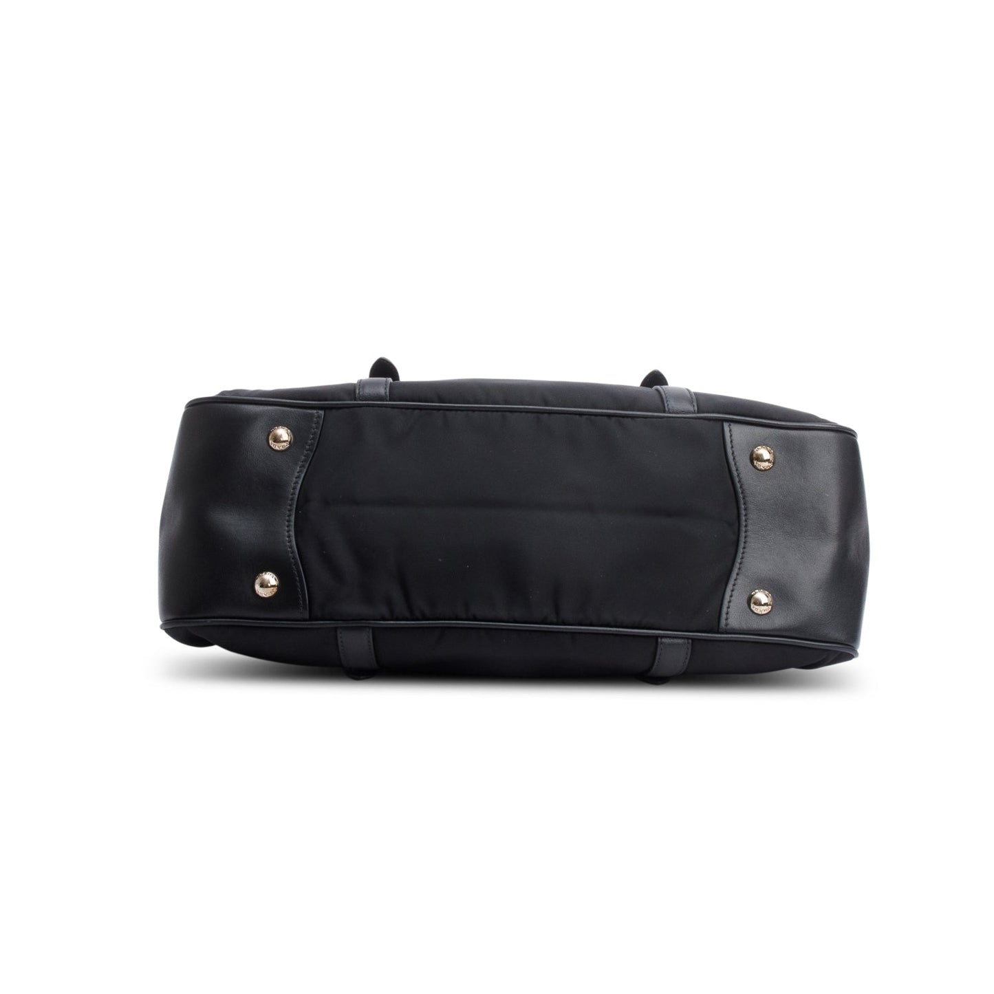 Prada Black Nylon Tessuto Solf Calf Tote