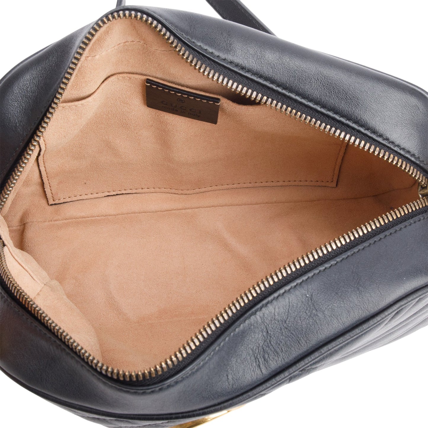 Gucci Black Matelasse Leather GG Marmont Small Camera Bag