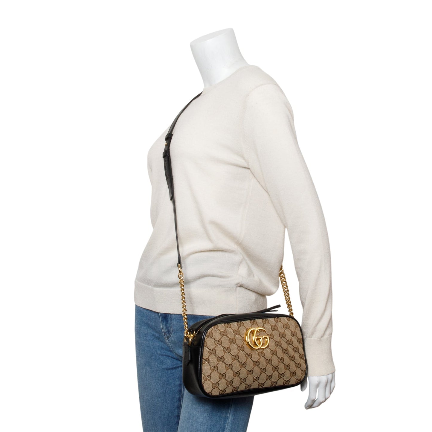 Gucci 2022 Monogram Matelasse Small GG Marmont Chain Shoulder Bag
