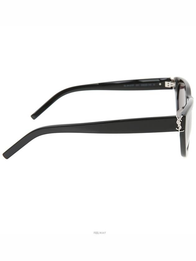 Luxury Saint Laurent Trending 2025 Cat eye sunglasses SLM127 F black silver YSL logo