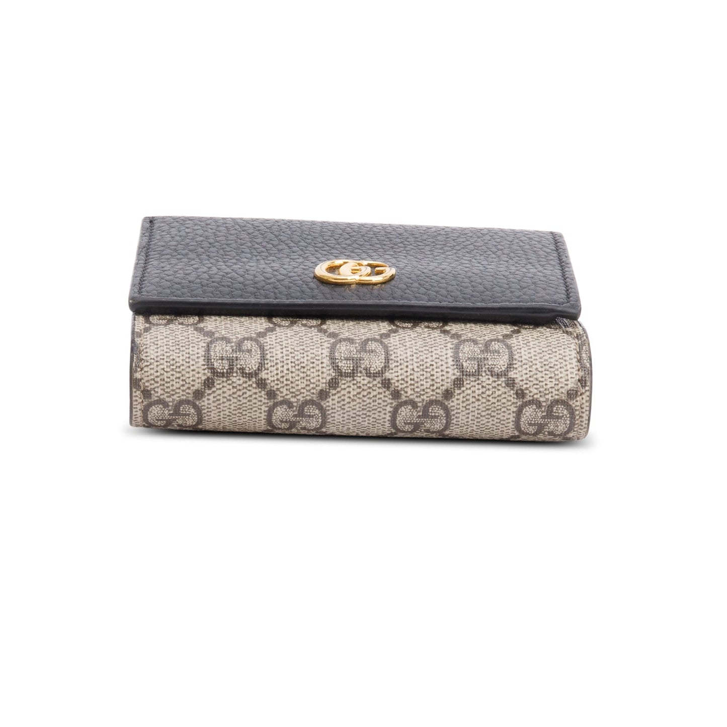 Gucci GG Supreme Canvas & Black Leather GG Marmont Wallet