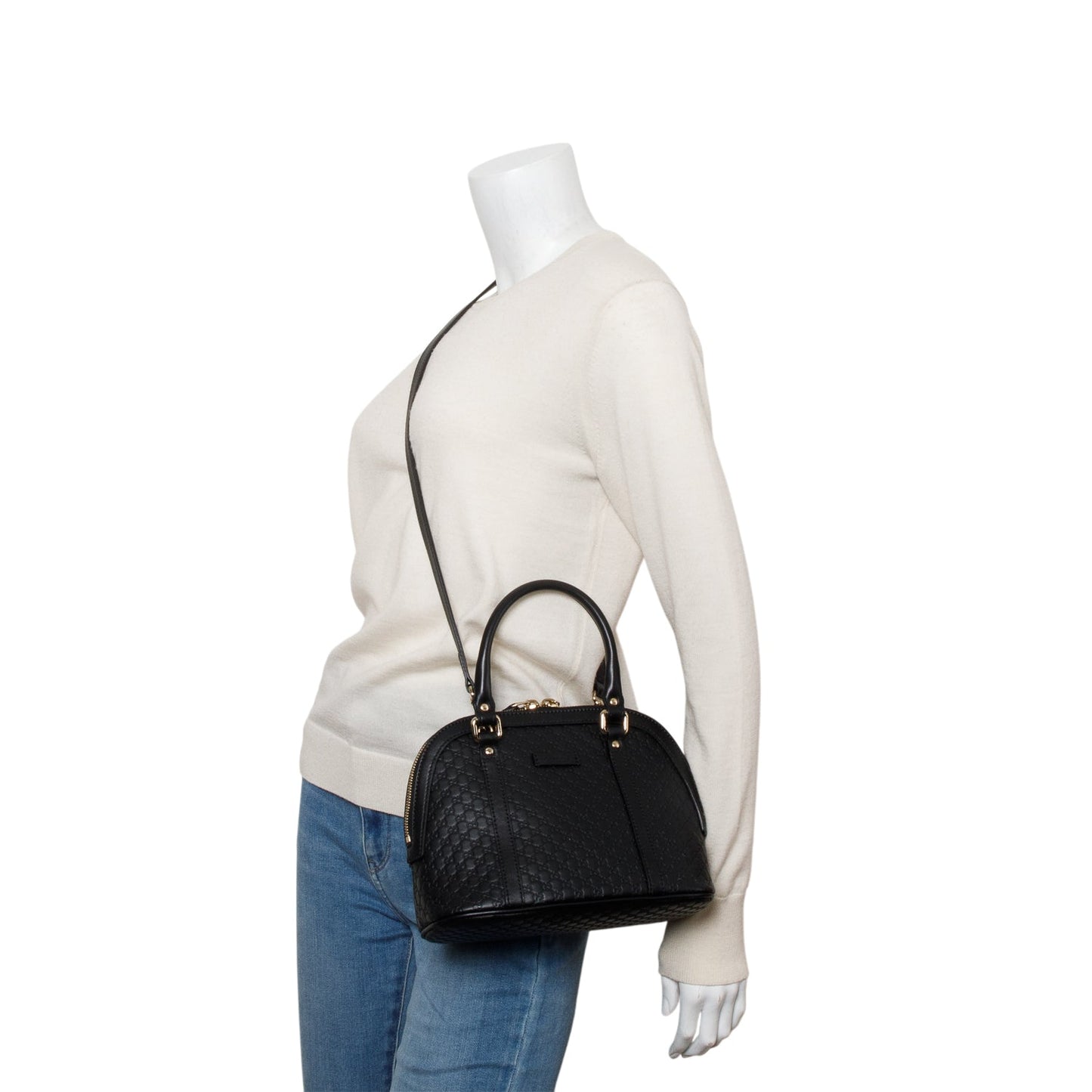 Gucci Black Microguccissima Leather Mini Dome Bag