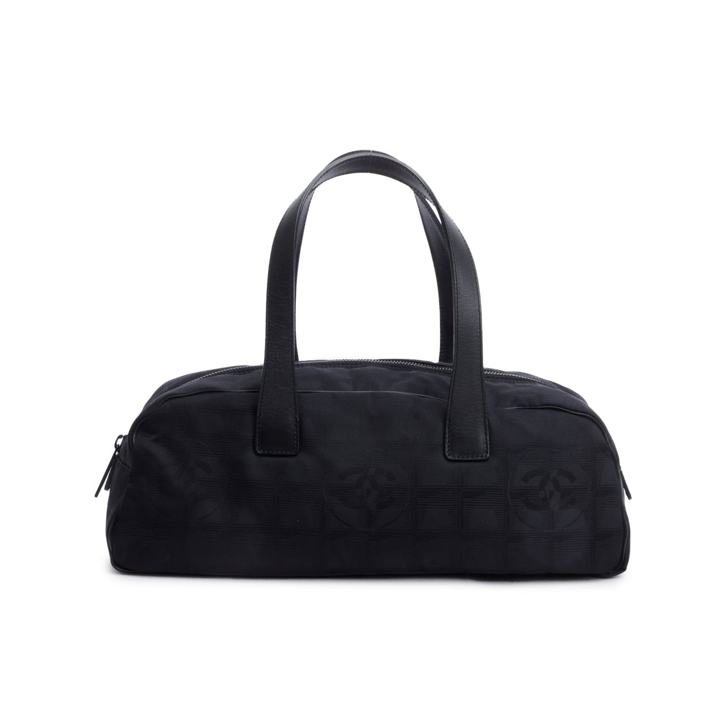 Chanel Black Nylon Travel Ligne Bowling Bag