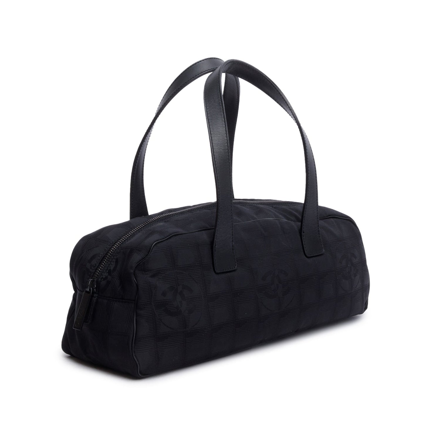 Chanel Black Nylon Travel Ligne Bowling Bag