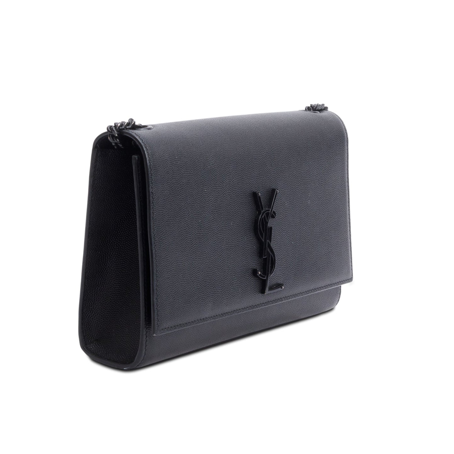 Saint Laurent 2020 So Black Grain De Poudre Leather Medium Kate Bag