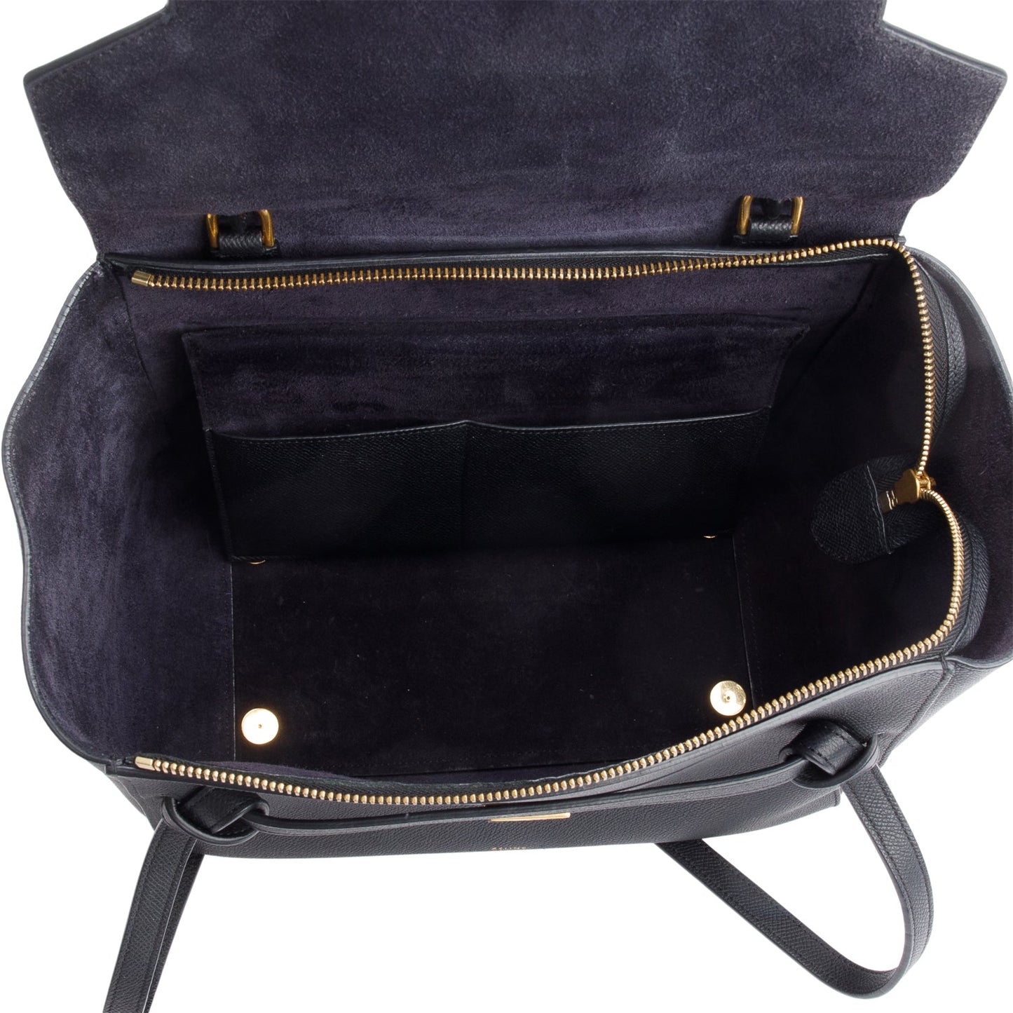 Celine Black Grained Calfskin Leather Mini Belt Bag