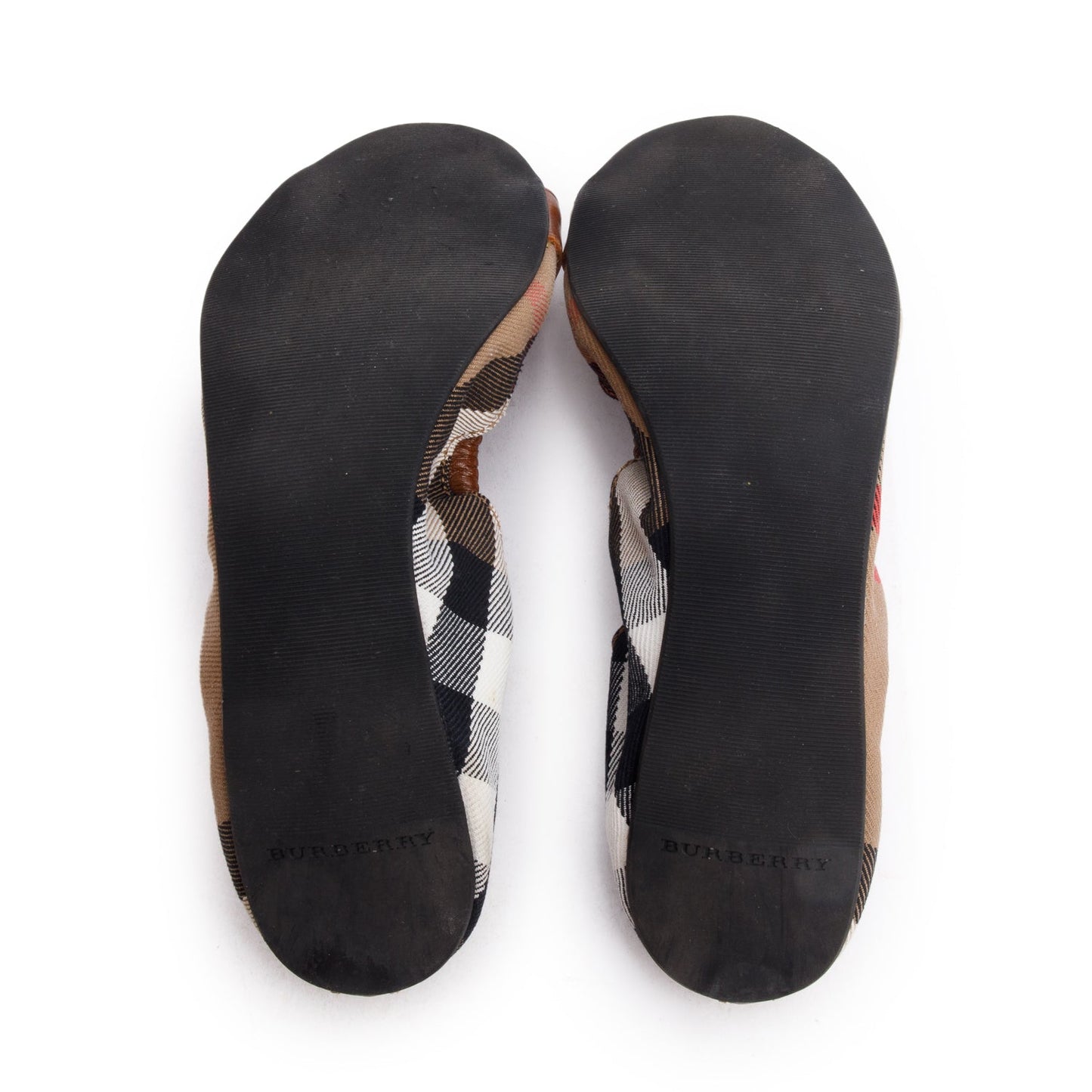 Burberry Bridle House Check Falcony Ballerina Shoes, Size 6