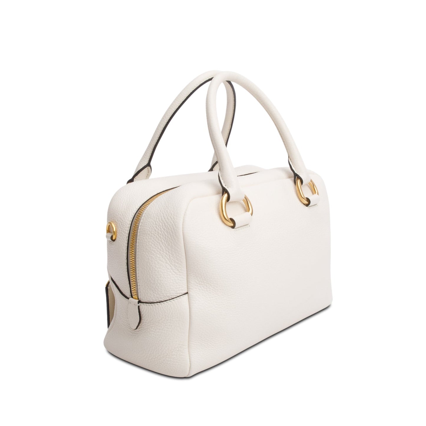 Prada Cream Vitello Phenix Convertible Bauletto Bag